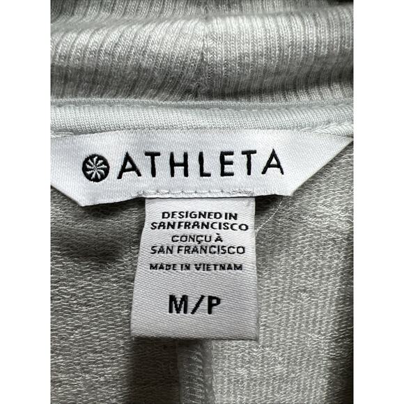 Athleta Pranayama Wrap Soft Thumbholes Cardigan Light Grey Heather Women Size MP - Picture 9 of 12